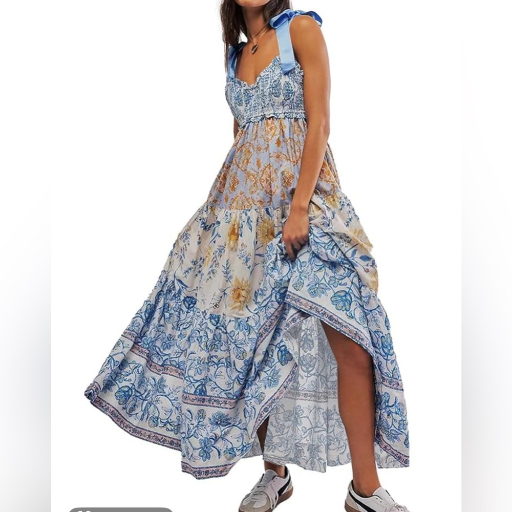 Floral Print Ruffle Layer Dress